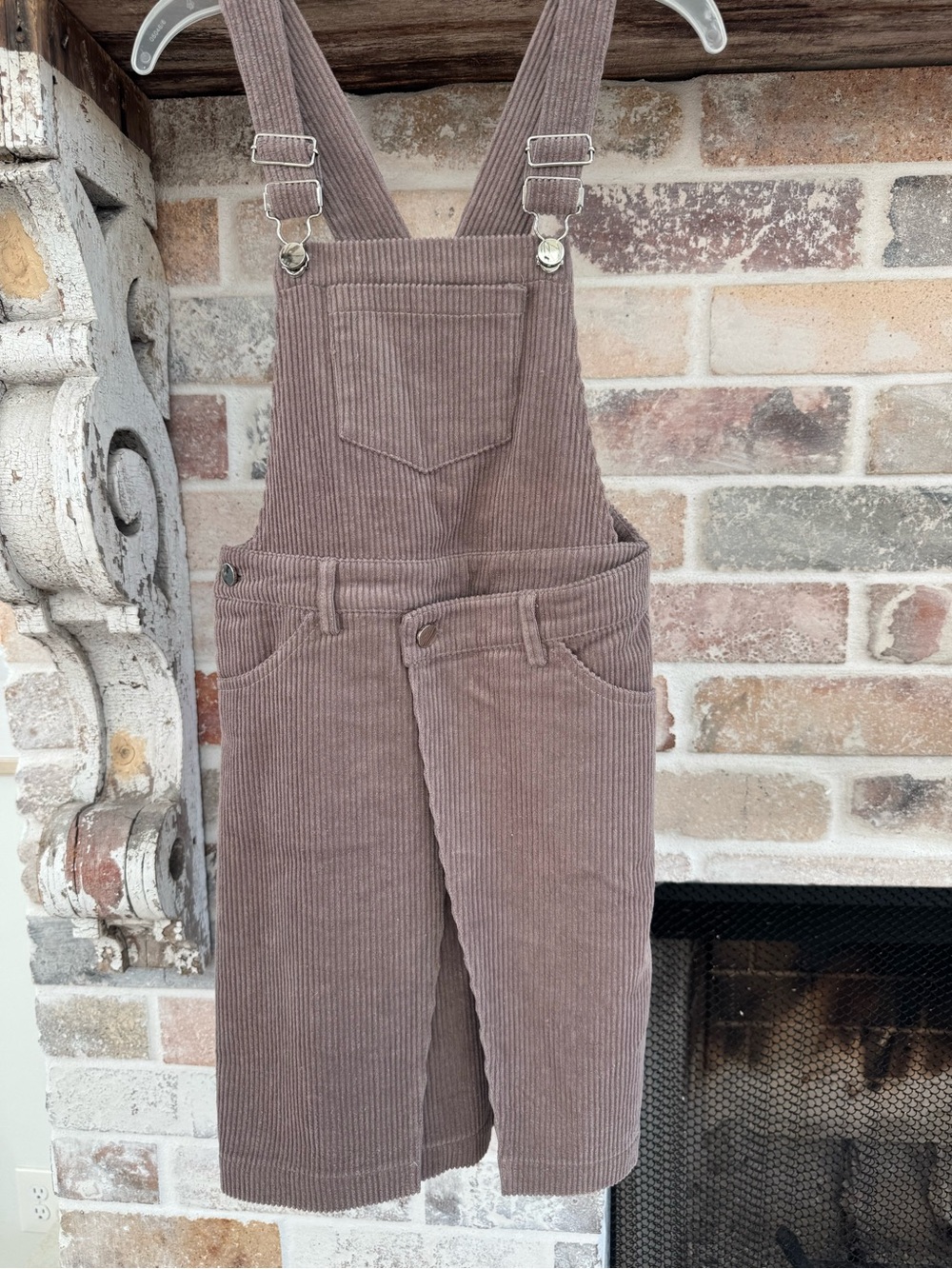 Sz 7 Take Note brown corduroy kids girls overall dress NWT